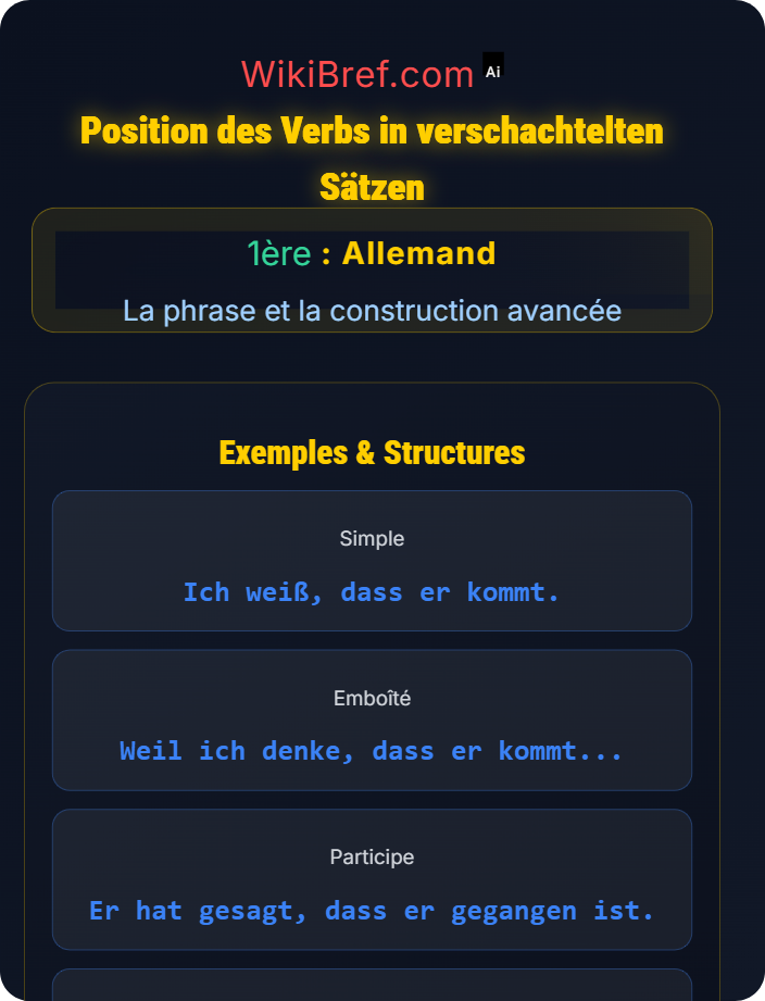 Position des Verbs in verschachtelten Sätzen Syntax und Satzbau
