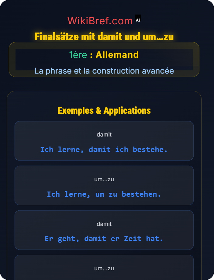 Finalsätze mit damit und um…zu Relative und finale Nebensätze