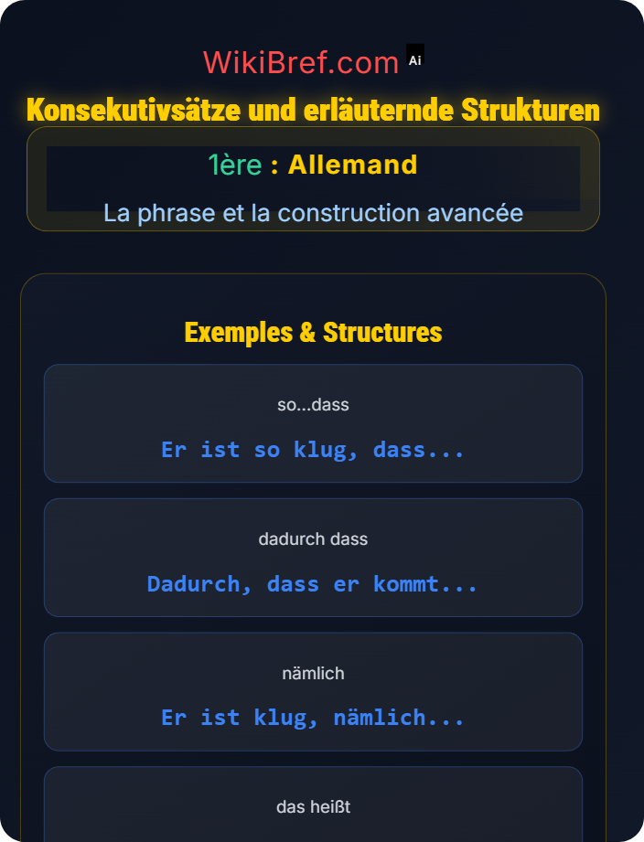 Konsekutivsätze und erläuternde Strukturen Relative und finale Nebensätze