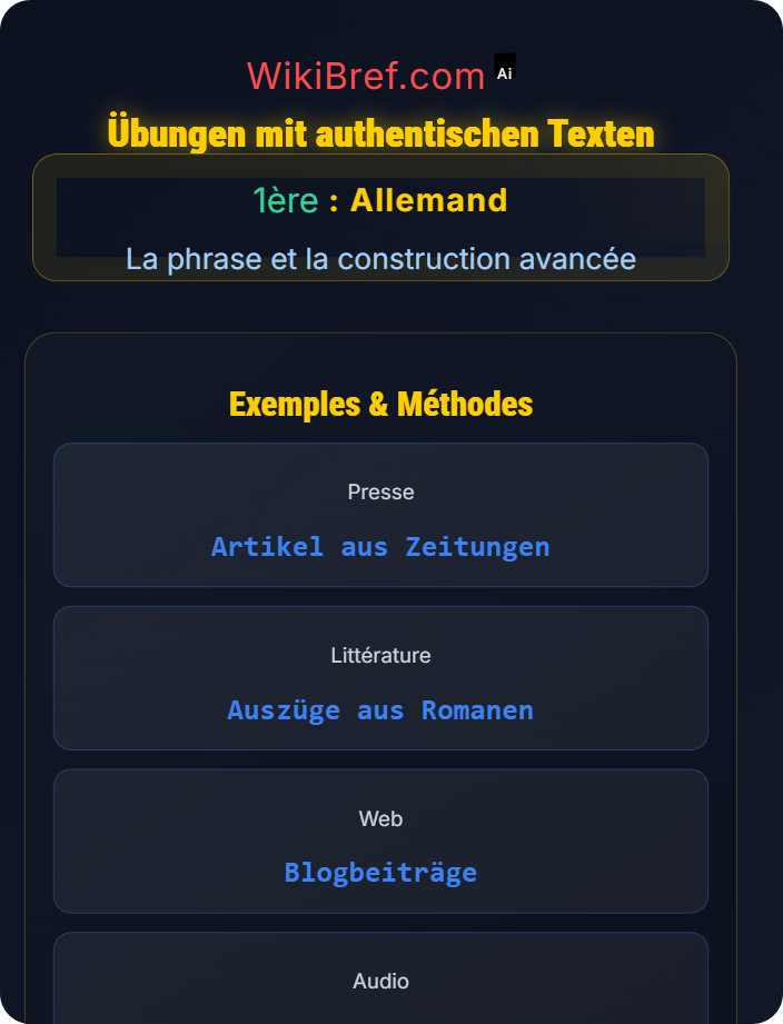Übungen mit authentischen Texten Relative und finale Nebensätze