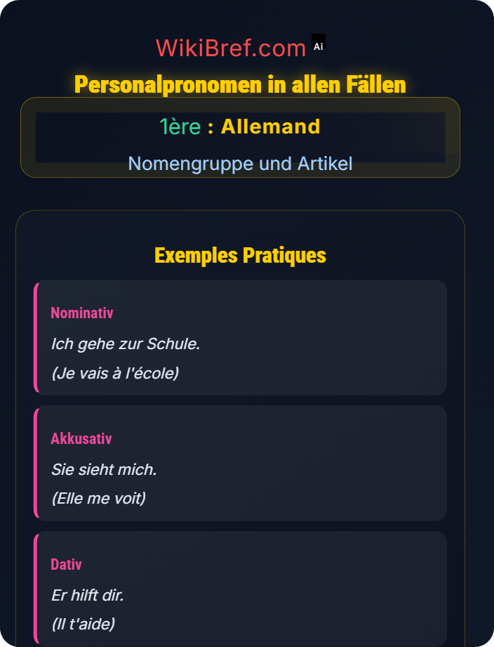 Personalpronomen in allen Fällen Pronomen in komplexen Sätzen