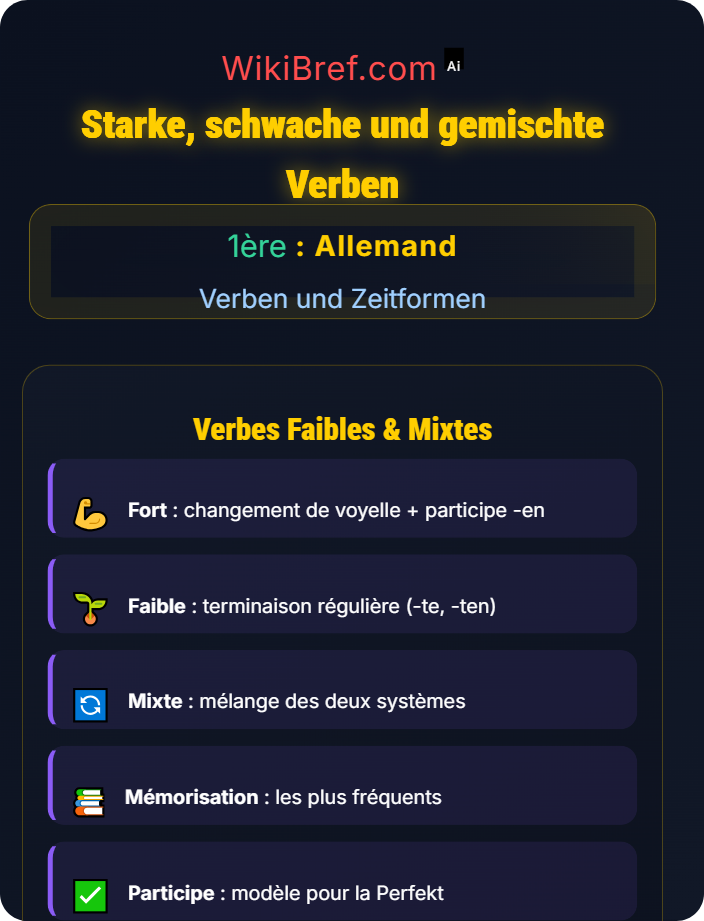 Starke, schwache und gemischte Verben Konjugation und Verbformen