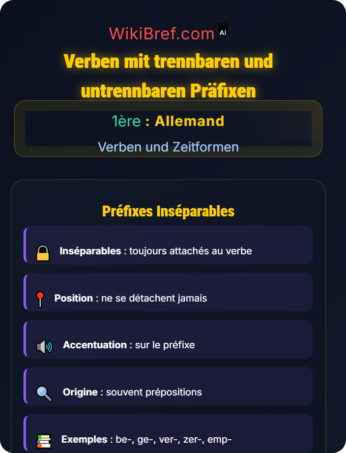 Verben mit trennbaren und untrennbaren Präfixen Konjugation und Verbformen