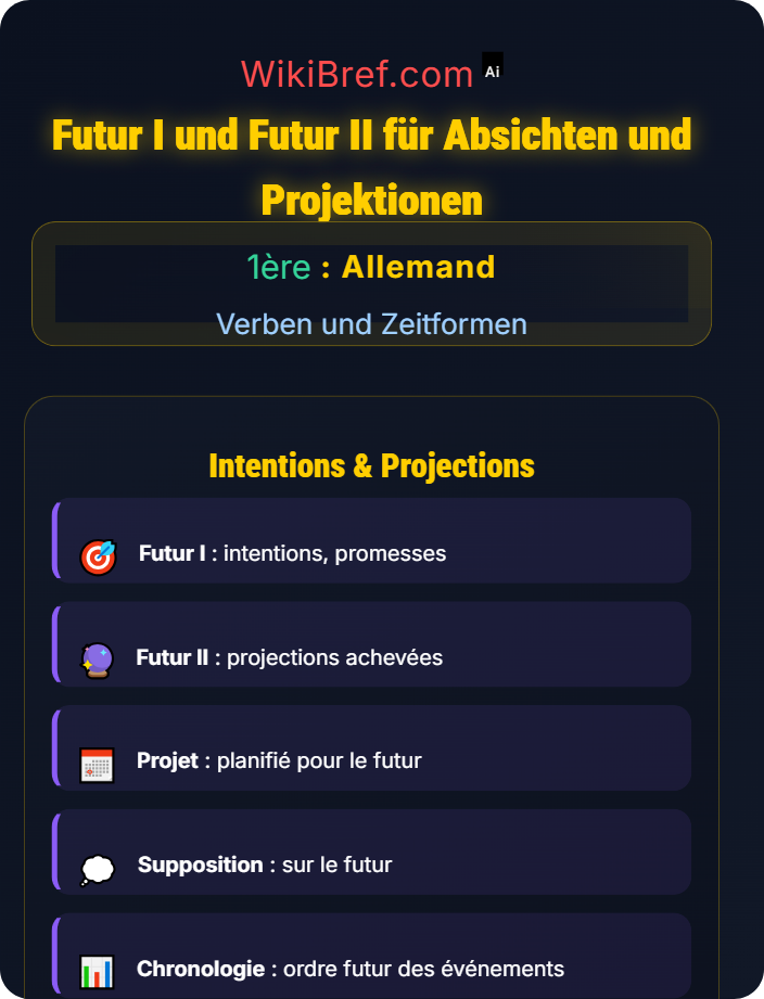 Futur I und Futur II für Absichten und Projektionen Temporale Strukturen