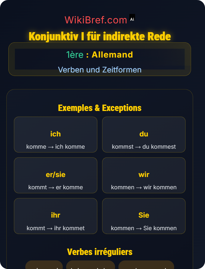 Konjunktiv I für indirekte Rede Temporale Strukturen