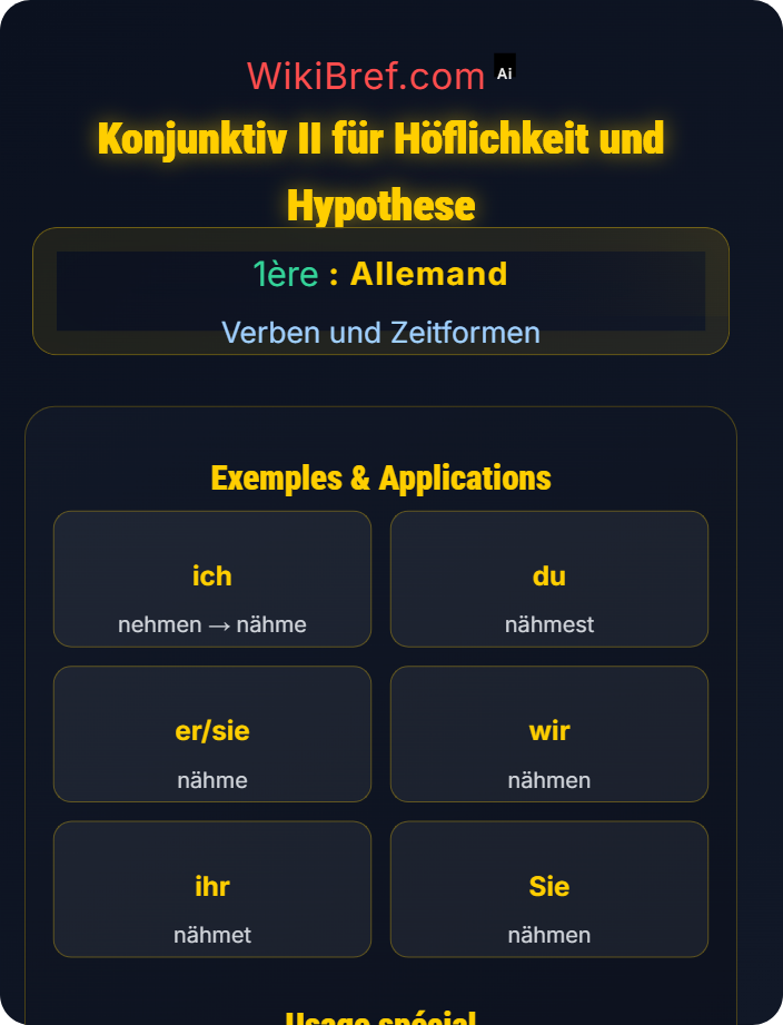Konjunktiv II für Höflichkeit und Hypothese Temporale Strukturen