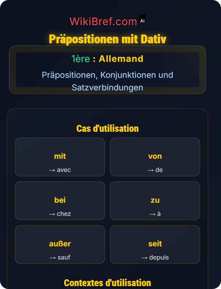 Präpositionen mit Dativ Präpositionen und Fälle