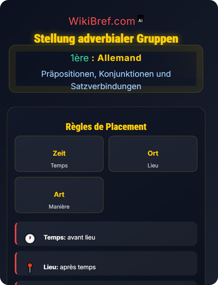 Stellung adverbialer Gruppen Adverbien und Partikel im Satz