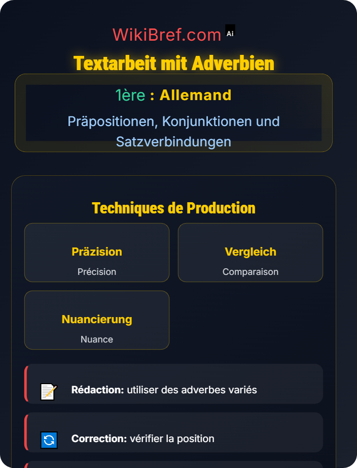 Textarbeit mit Adverbien Adverbien und Partikel im Satz