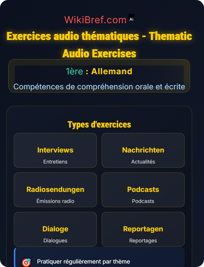 Exercices audio thématiques Compréhension orale