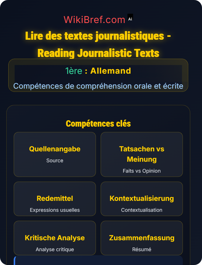 Lire des textes journalistiques Compréhension écrite