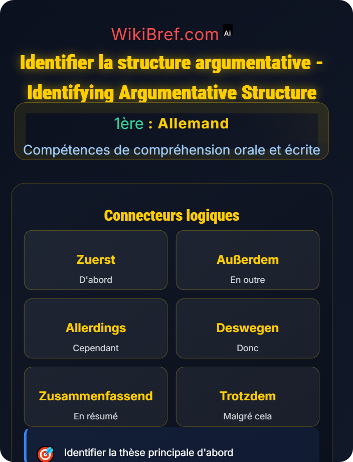 Identifier la structure argumentative Compréhension écrite