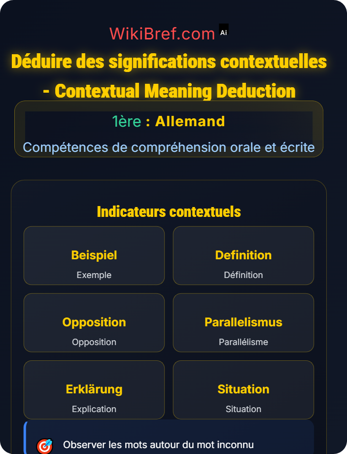 Déduire des significations contextuelles Compréhension écrite