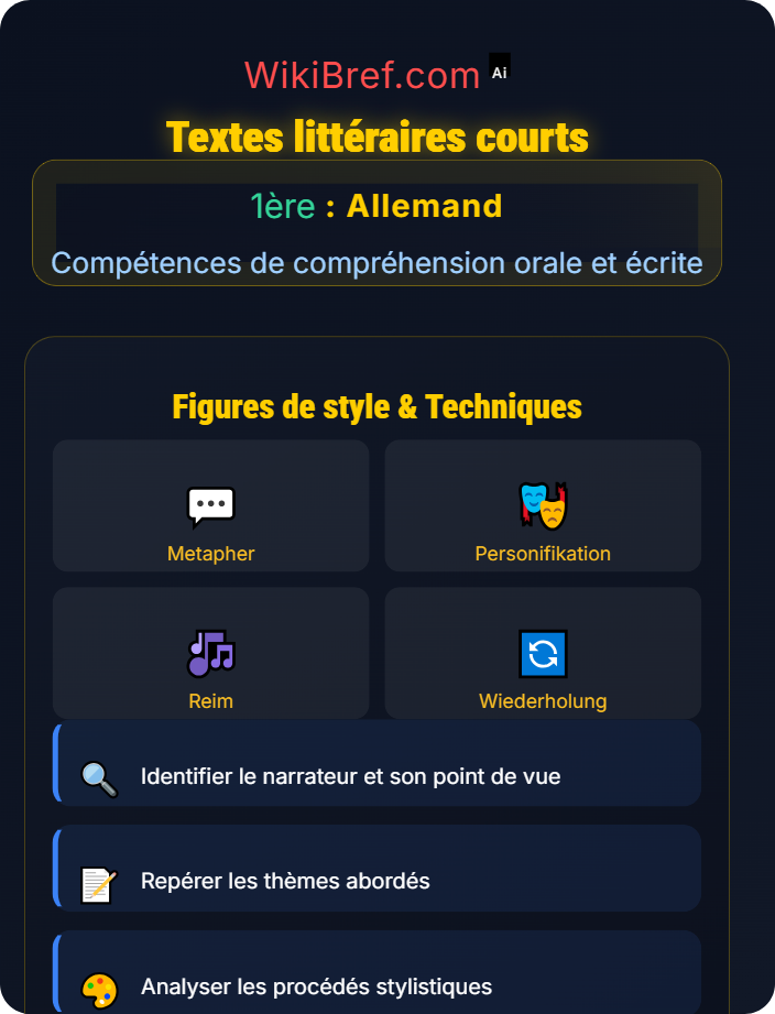 Textes littéraires courts Compréhension écrite