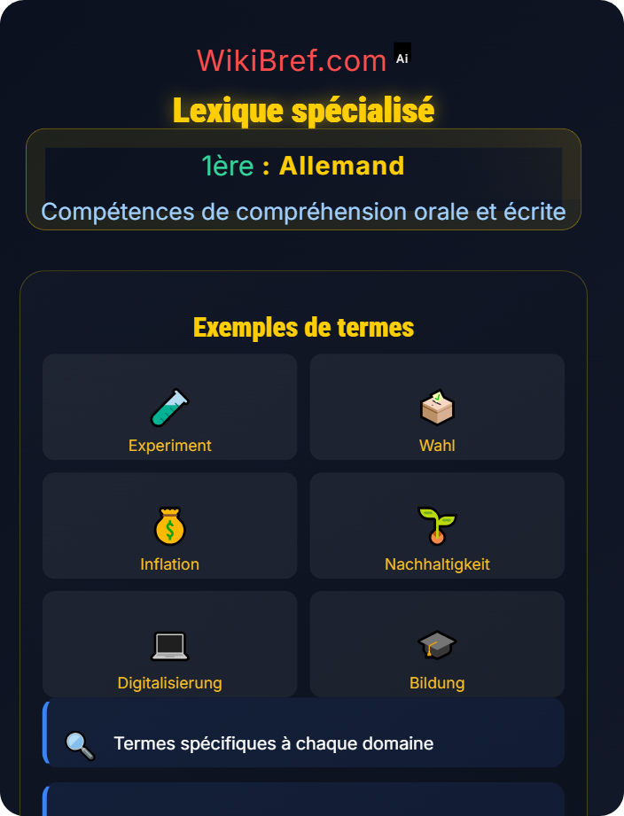 Lexique spécialisé Vocabulaire contextuel