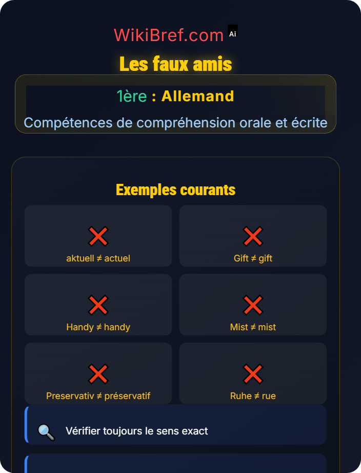 Les faux amis Vocabulaire contextuel