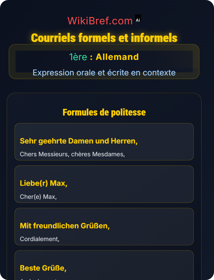 Courriels formels et informels Production écrite