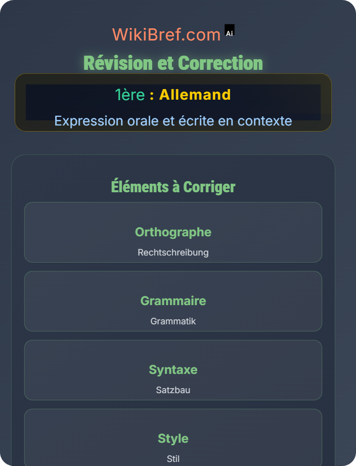 Révision et correction Production écrite