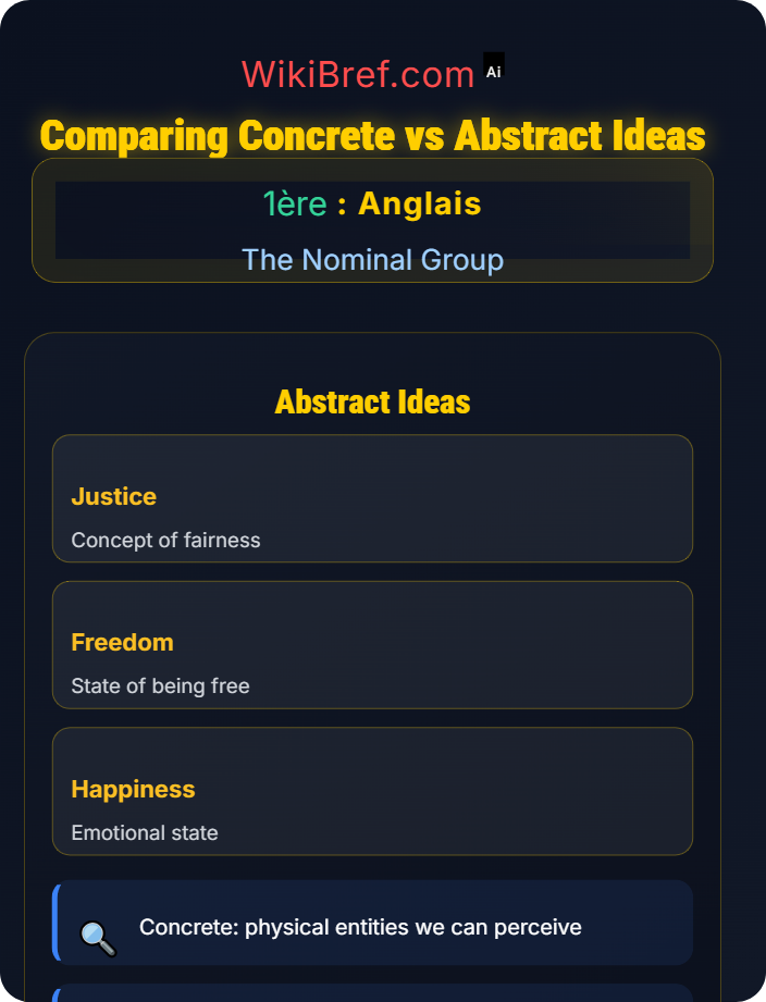 Comparing concrete vs abstract ideas Nominalisation and Abstract Nouns