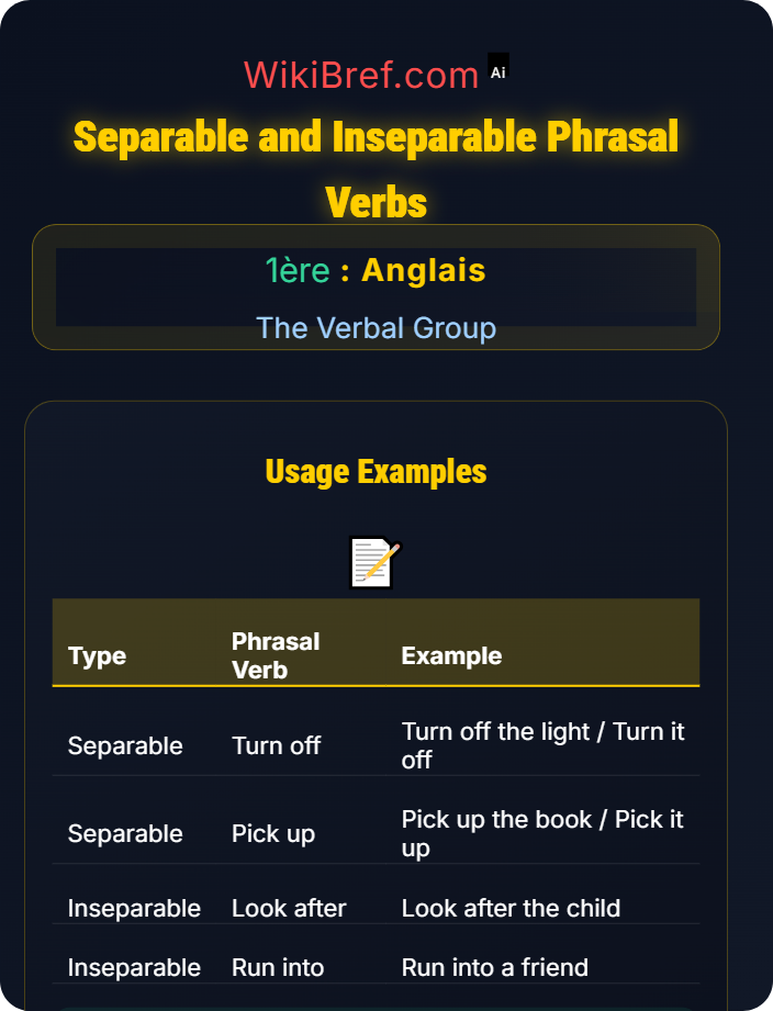 Separable and inseparable phrasal verbs Phrasal Verbs and Collocations