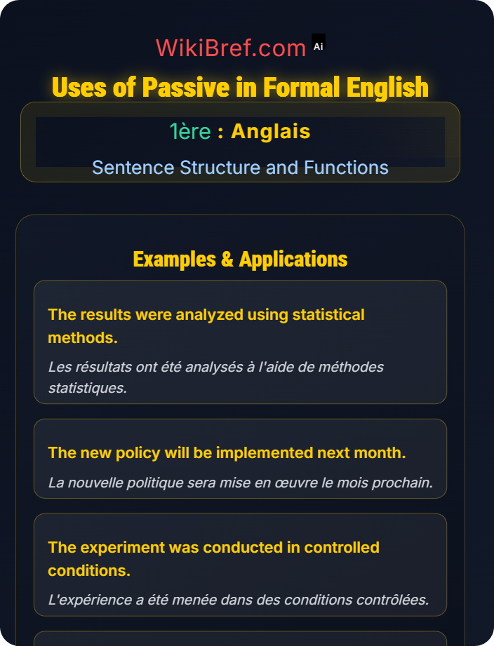 Uses of passive in formal English Passive Voice and Reported Speech