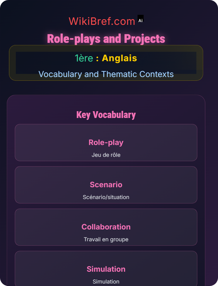 Role-plays and projects Identities and Exchanges