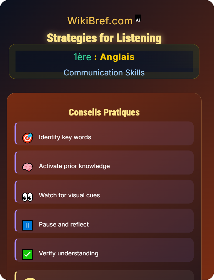 Strategies for listening Listening Comprehension