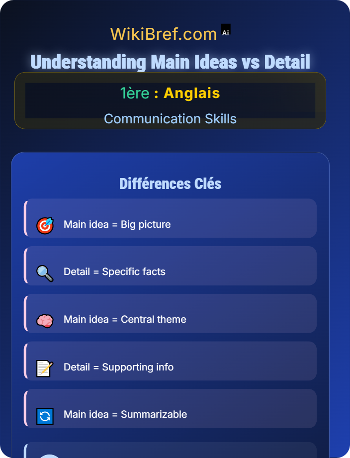Understanding main ideas vs detail Listening Comprehension