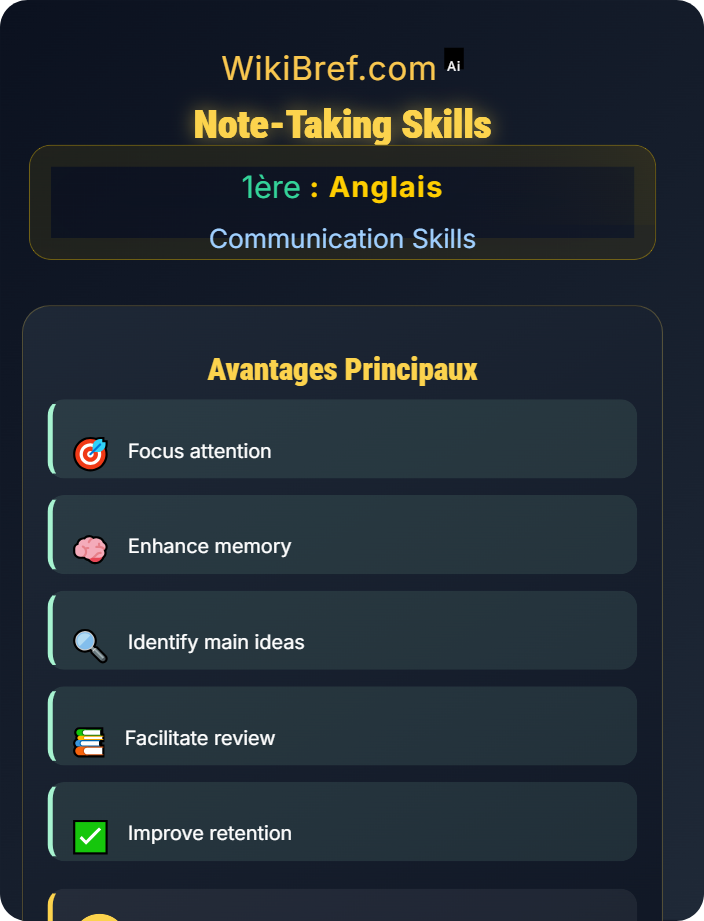 Note-taking skills Listening Comprehension