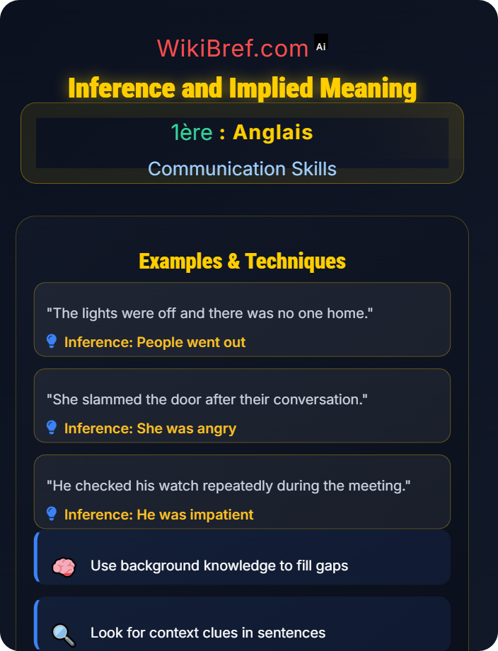 Inference and implied meaning Reading Comprehension