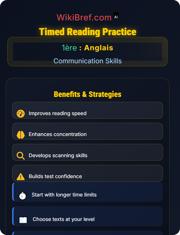 Timed reading practice Reading Comprehension