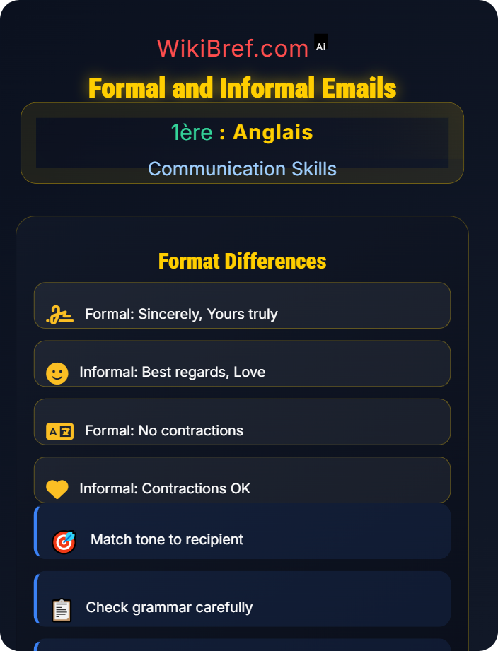 Formal and informal emails Written Production