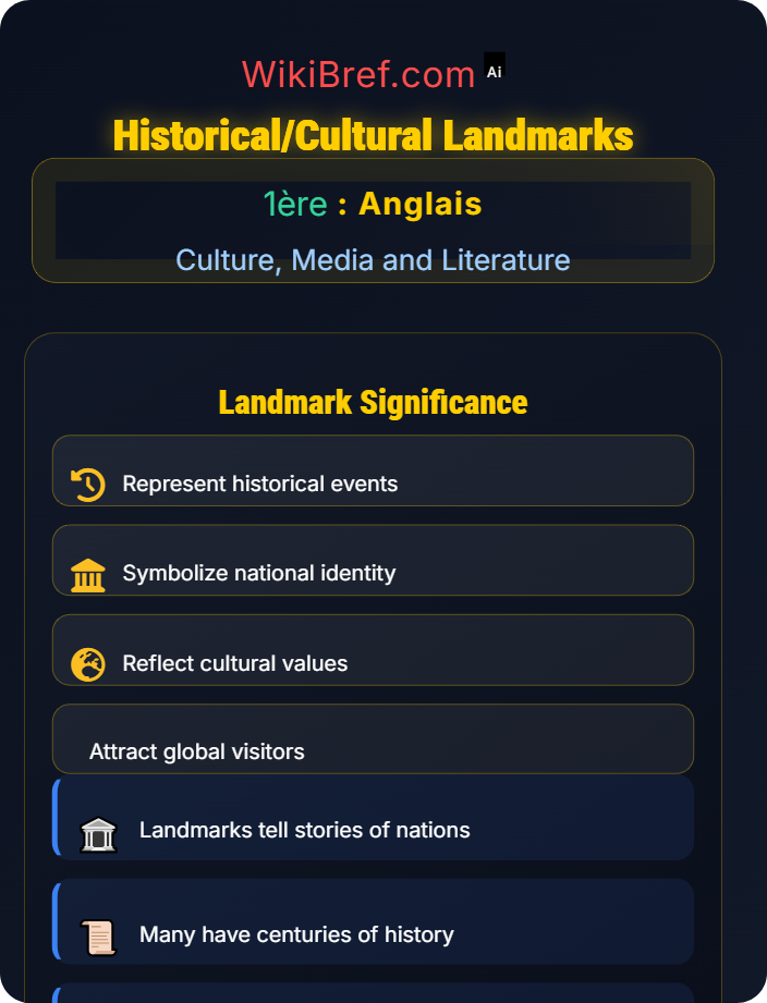 Historical/cultural landmarks Cultural Studies in the English-Speaking World