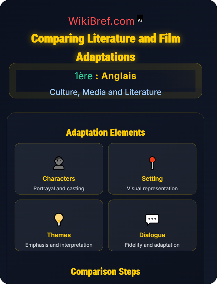 Comparing literature and film adaptations English Literature and Film