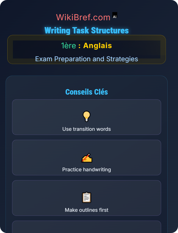 Writing task structures Baccalauréat English Skills
