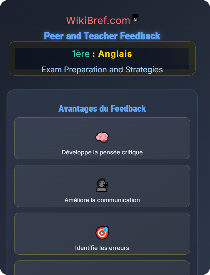 Peer and teacher feedback Baccalauréat English Skills
