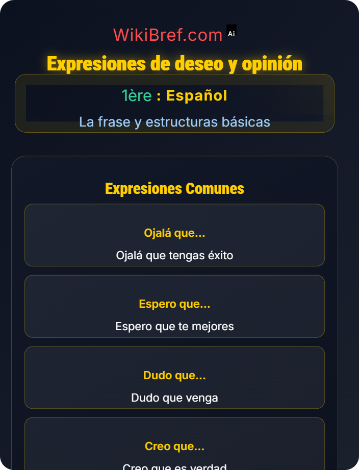 Expresiones de deseo y opinión Proposición subordinada completiva