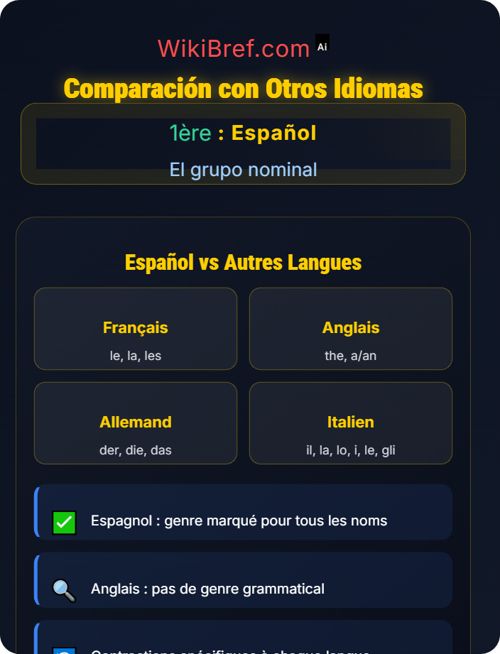 Comparación con otros idiomas Los artículos
