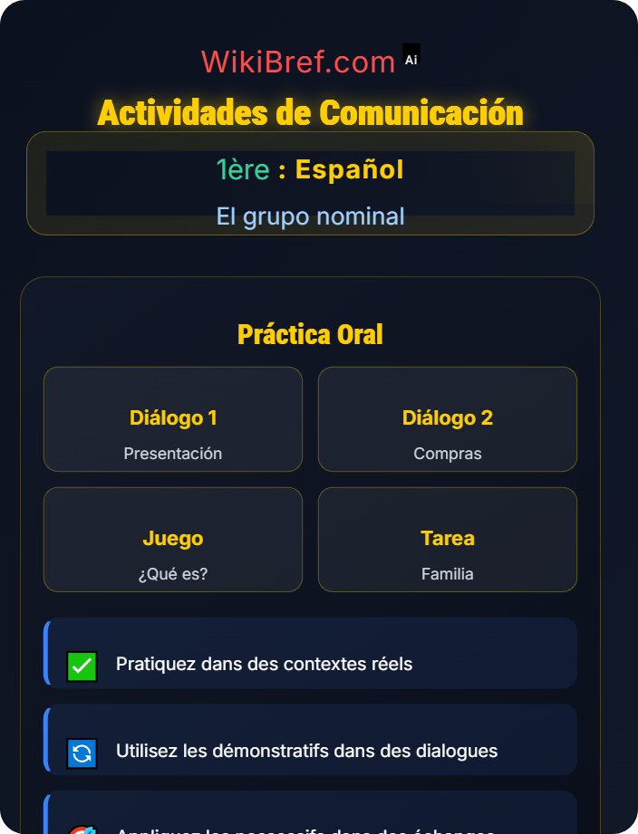 Actividades de comunicación Los demonstrativos y posesivos