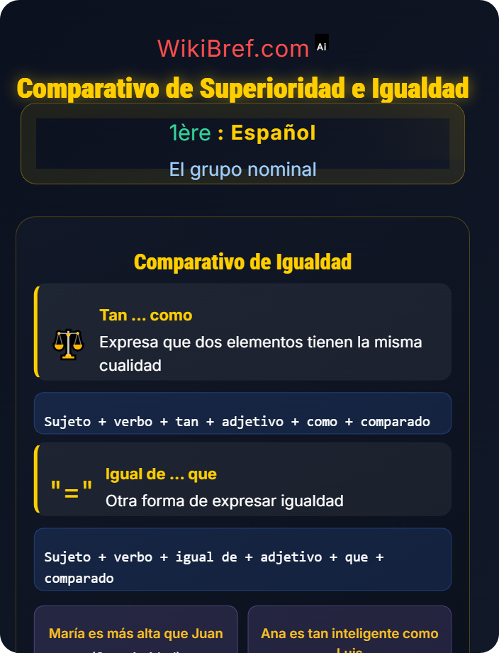 Comparativo de superioridad e igualdad La comparación y el superlativo