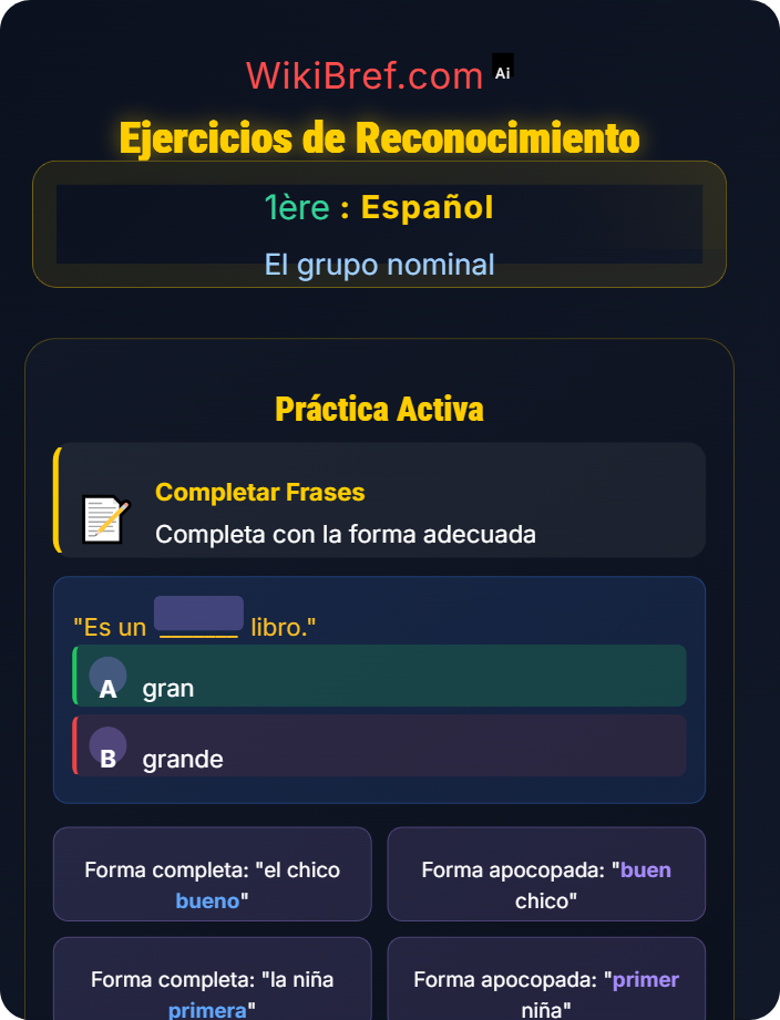 Ejercicios de reconocimiento La apócope