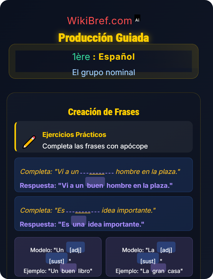 Producción guiada La apócope