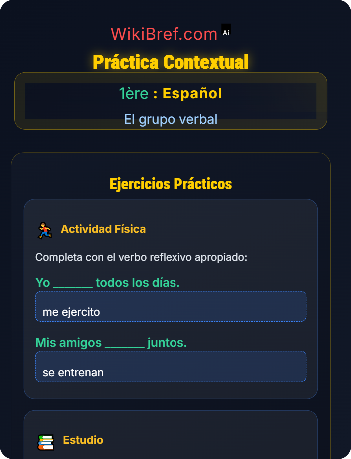 Práctica contextual Verbos pronominales y reflexivos
