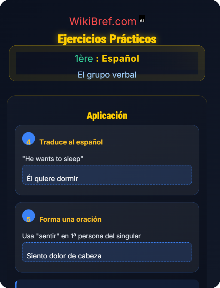 Ejercicios prácticos Verbos irregulares: diptongos y cambios