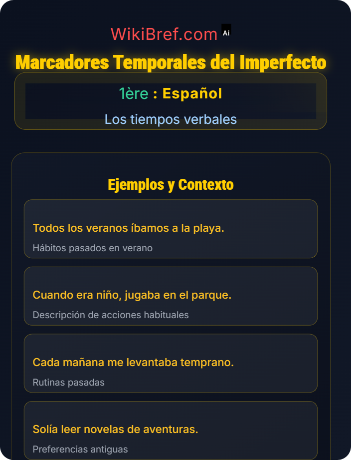 Marcadores temporales El pretérito imperfecto
