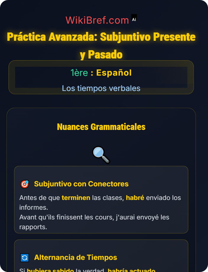 Práctica avanzada El subjuntivo presente y pasado