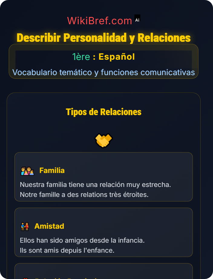 Describir personalidad y relaciones Identidad y relaciones personales