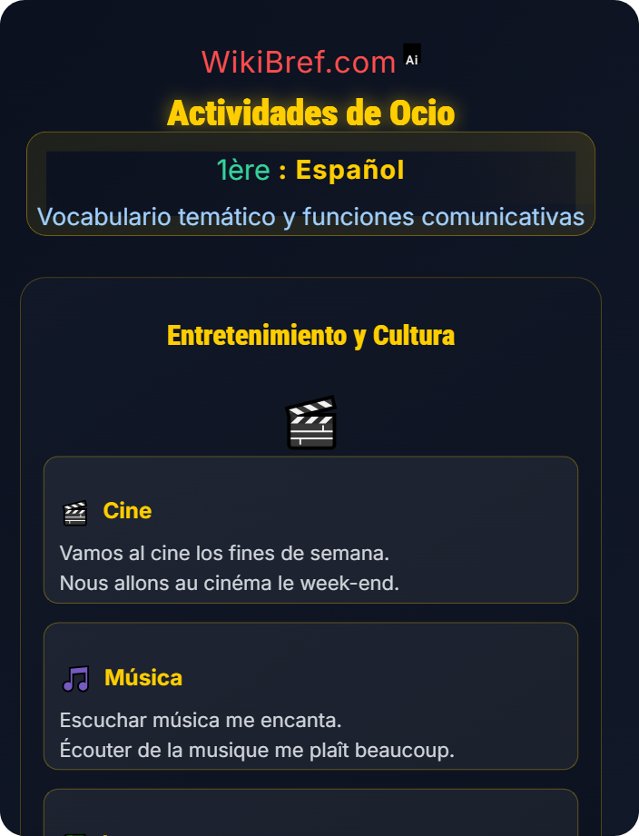 Actividades de ocio Vida diaria y cultura