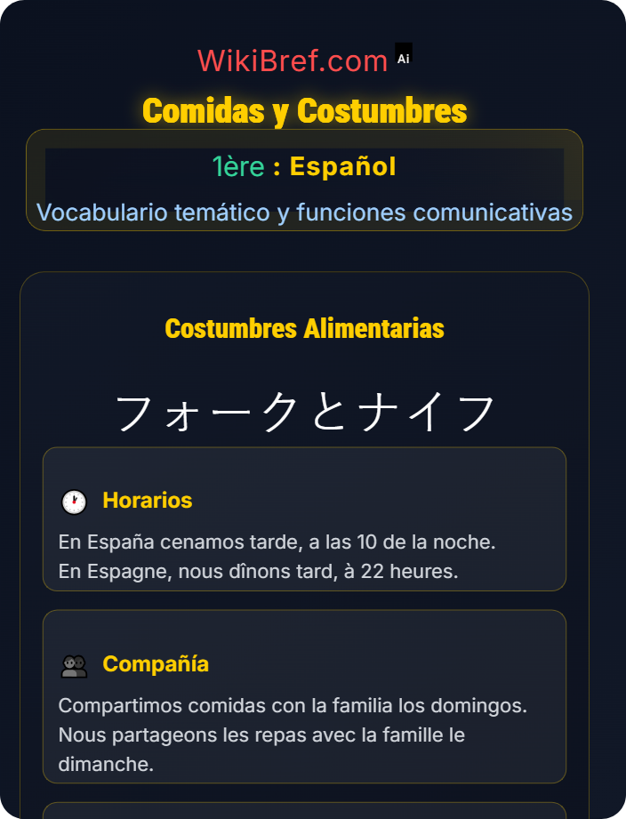 Comidas y costumbres Vida diaria y cultura