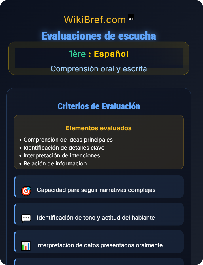 Evaluaciones de escucha Comprensión oral
